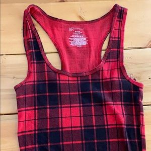 Buffalo Plaid Racer Back Tank Top